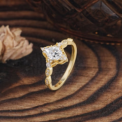 Antique Pear-Cut Lab Diamond Engagement Ring