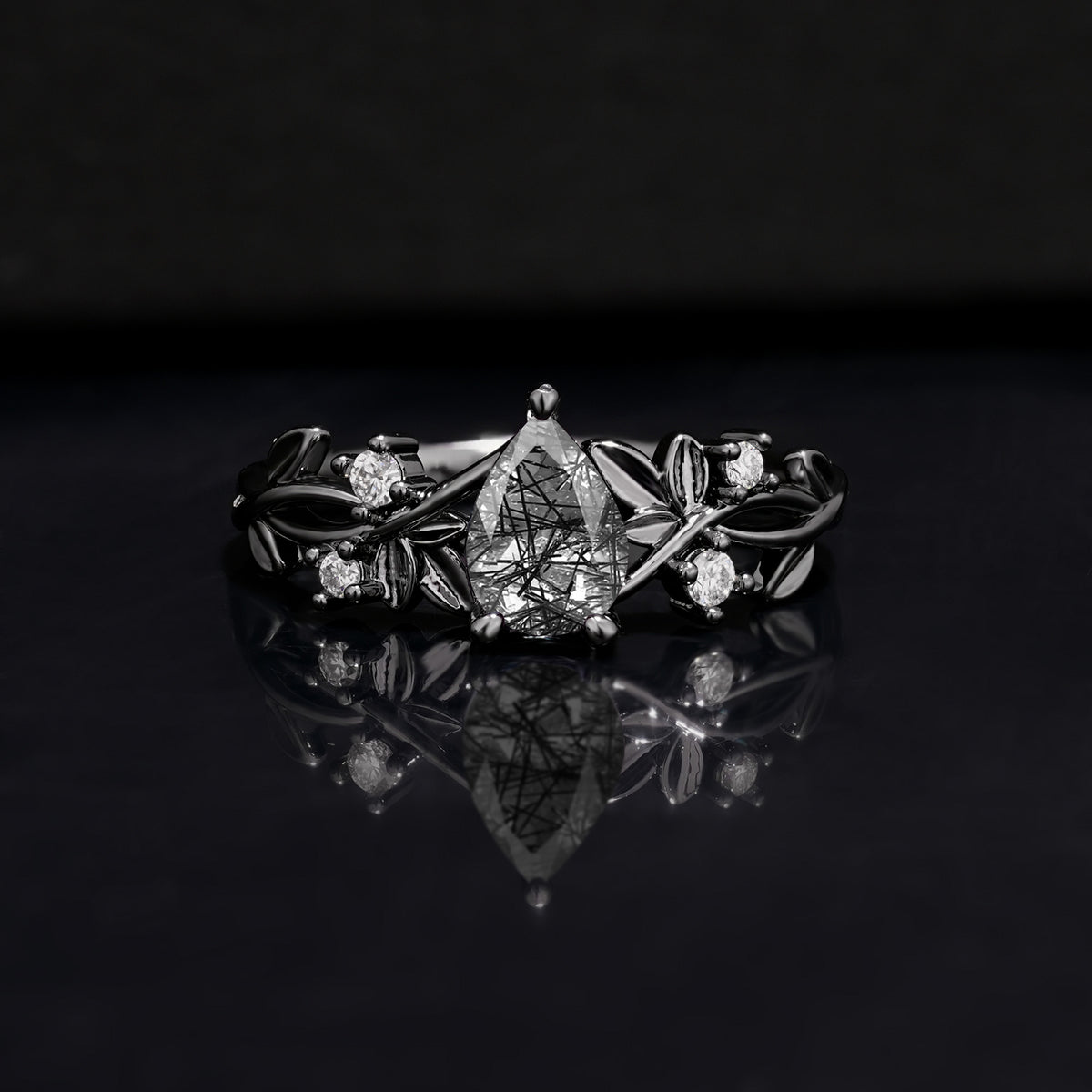Halloween Exclusive: Luxury Vintage Nature-Inspired 4-Prong Oval Cut Engagement Ring