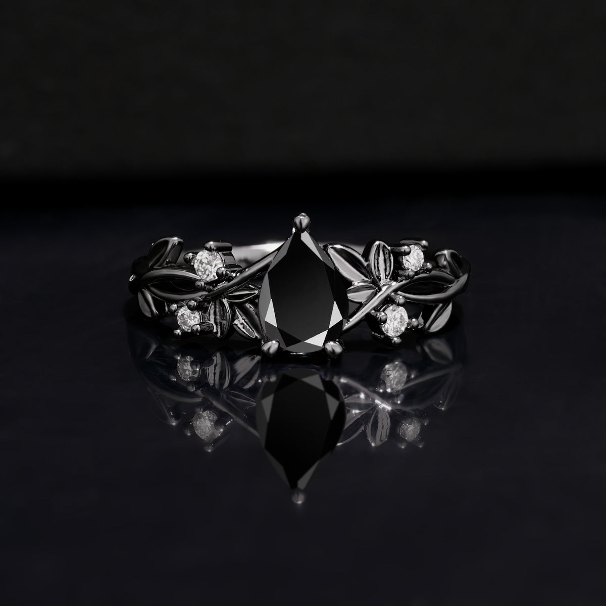 Halloween Exclusive: Luxury Vintage Nature-Inspired 4-Prong Oval Cut Engagement Ring