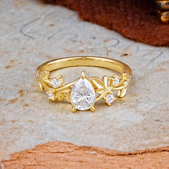 Haute Nature Inspired 4-Prong Oval Moissanite Ring