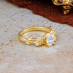 Haute Nature Inspired 4-Prong Oval Moissanite Ring