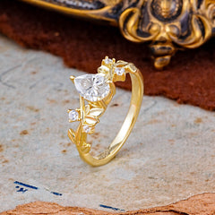Haute Nature Inspired 4-Prong Oval Moissanite Ring