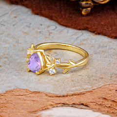 Luxury Vintage Haute Nature 4-Prong Oval Natural Amethyst Ring