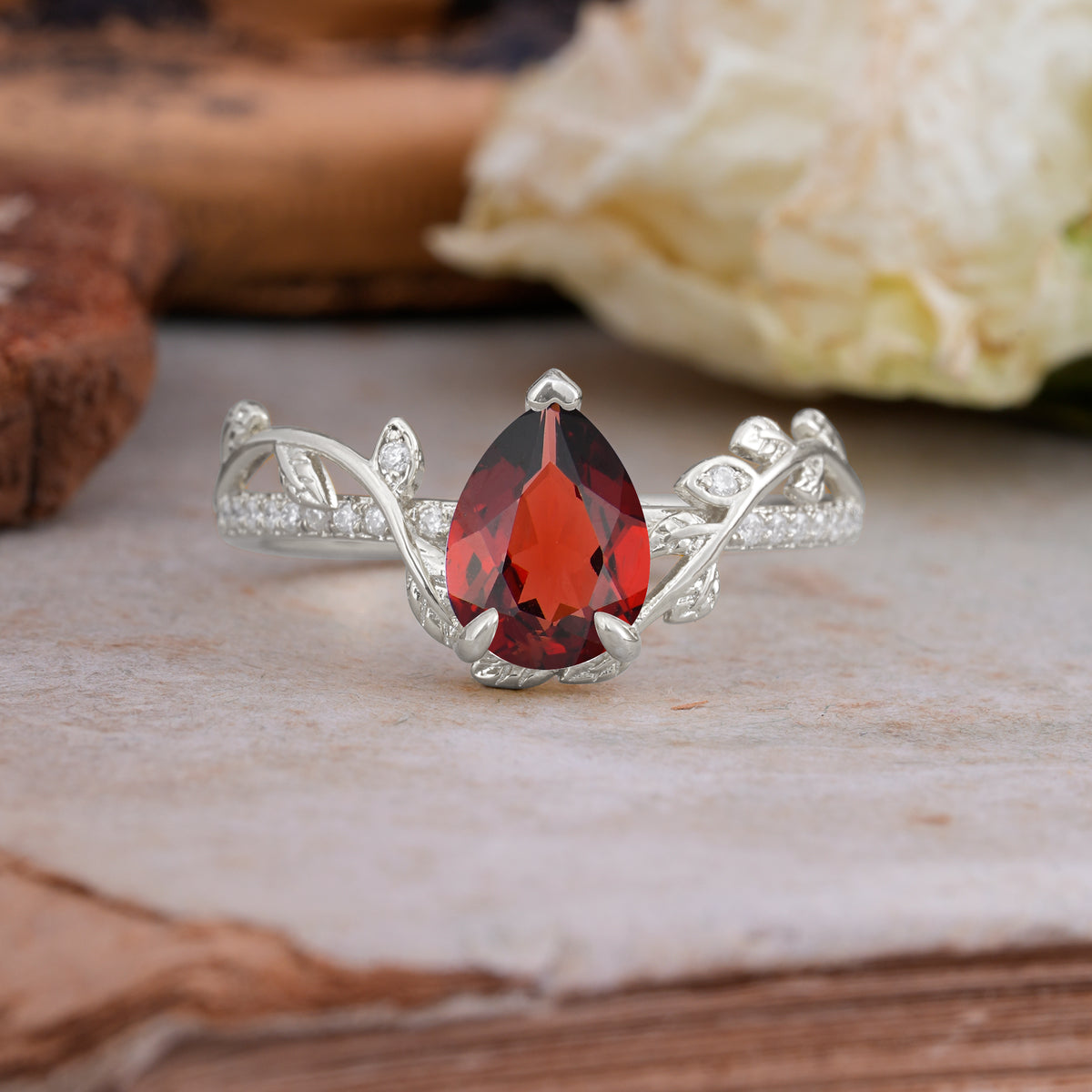 SR16988 Garnet Ring - Additional view