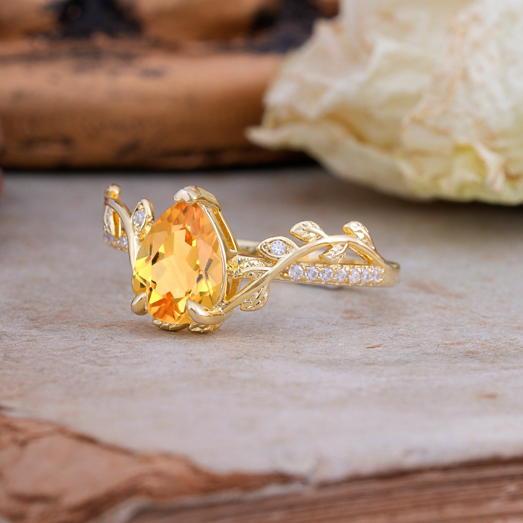 SR16988 Citrine Ring - Rose-Gold