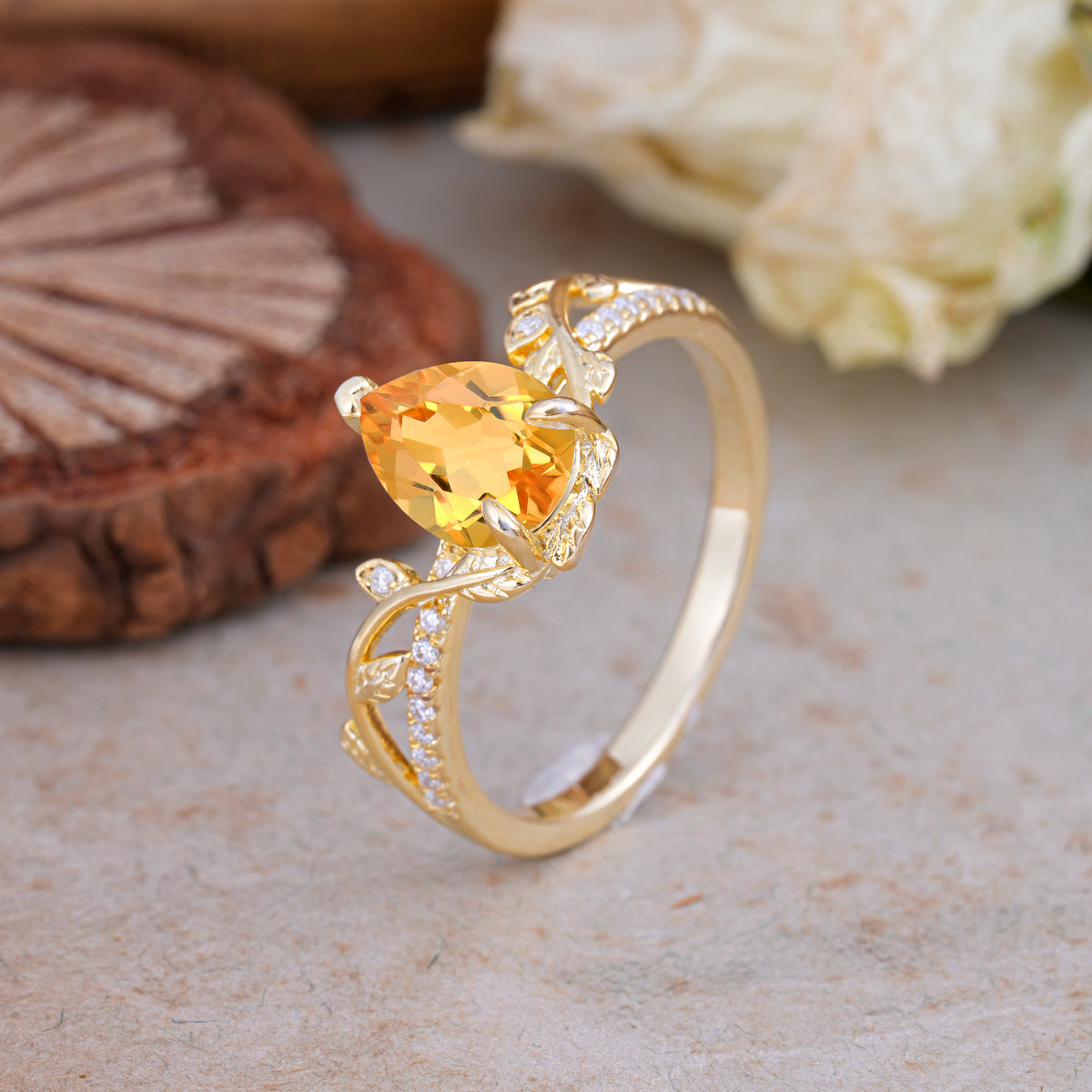 SR16988 Citrine Ring - White-Gold