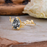 SR16988 Black Rutilated Quartz Ring - Rose-Gold