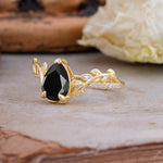 SR16988 Black Onyx Ring - Rose-Gold