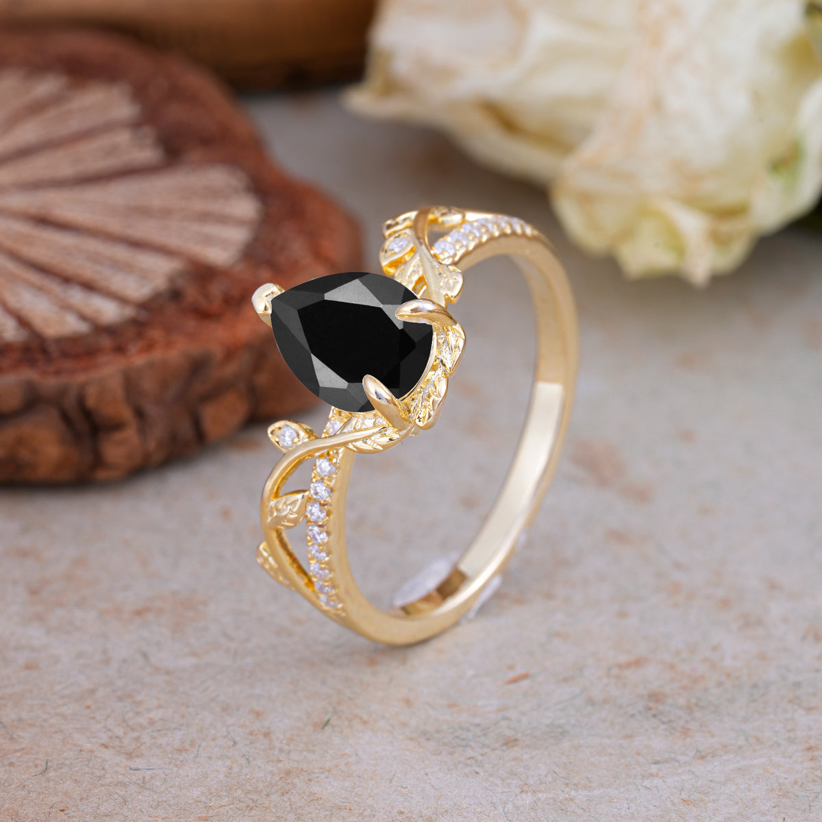 SR16988 Black Onyx Ring - White-Gold