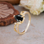 SR16988 Black Onyx Ring - White-Gold
