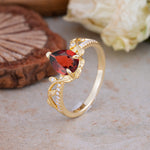 SR16988 Garnet Ring - White-Gold
