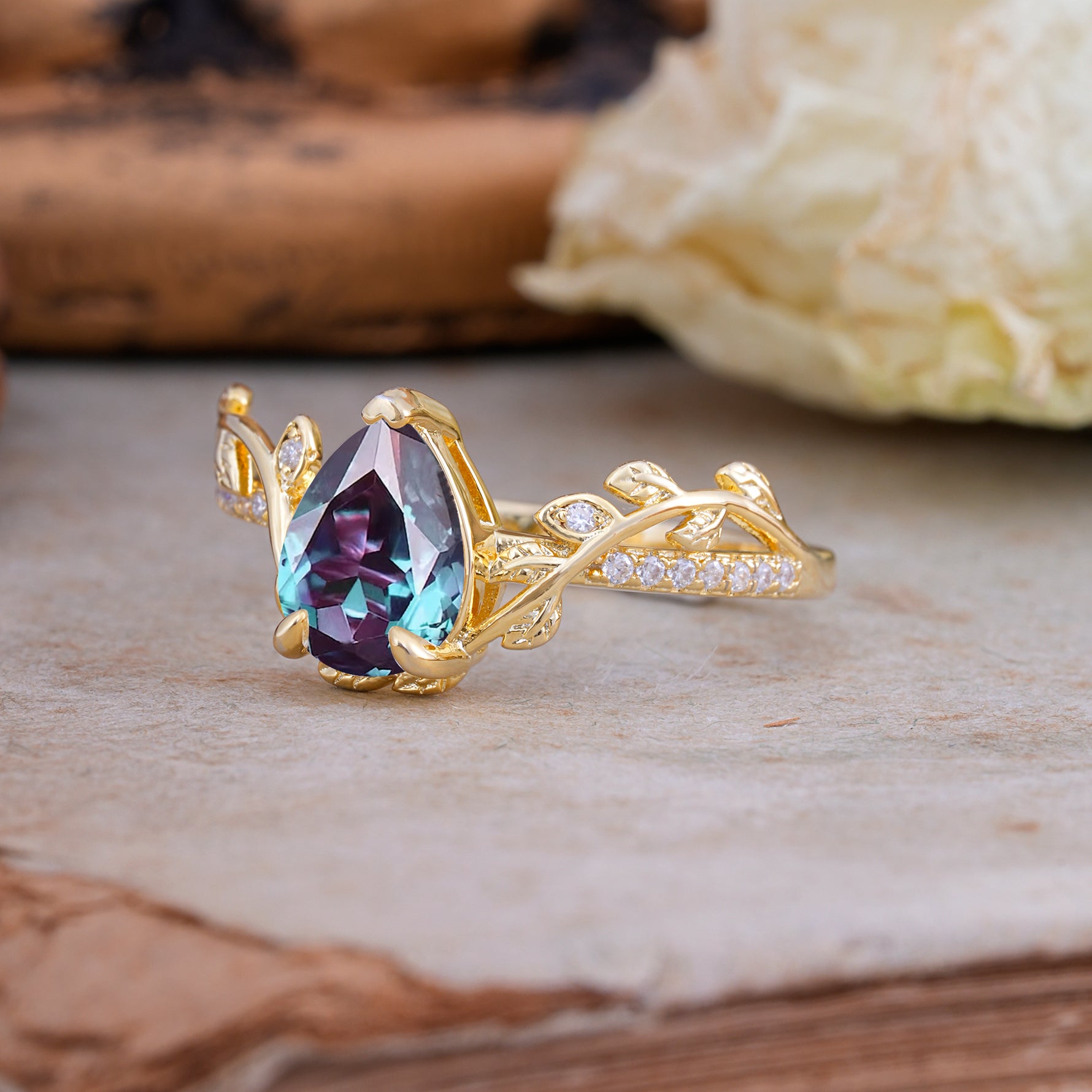 SR16988 Alexandrite Ring - Rose-Gold
