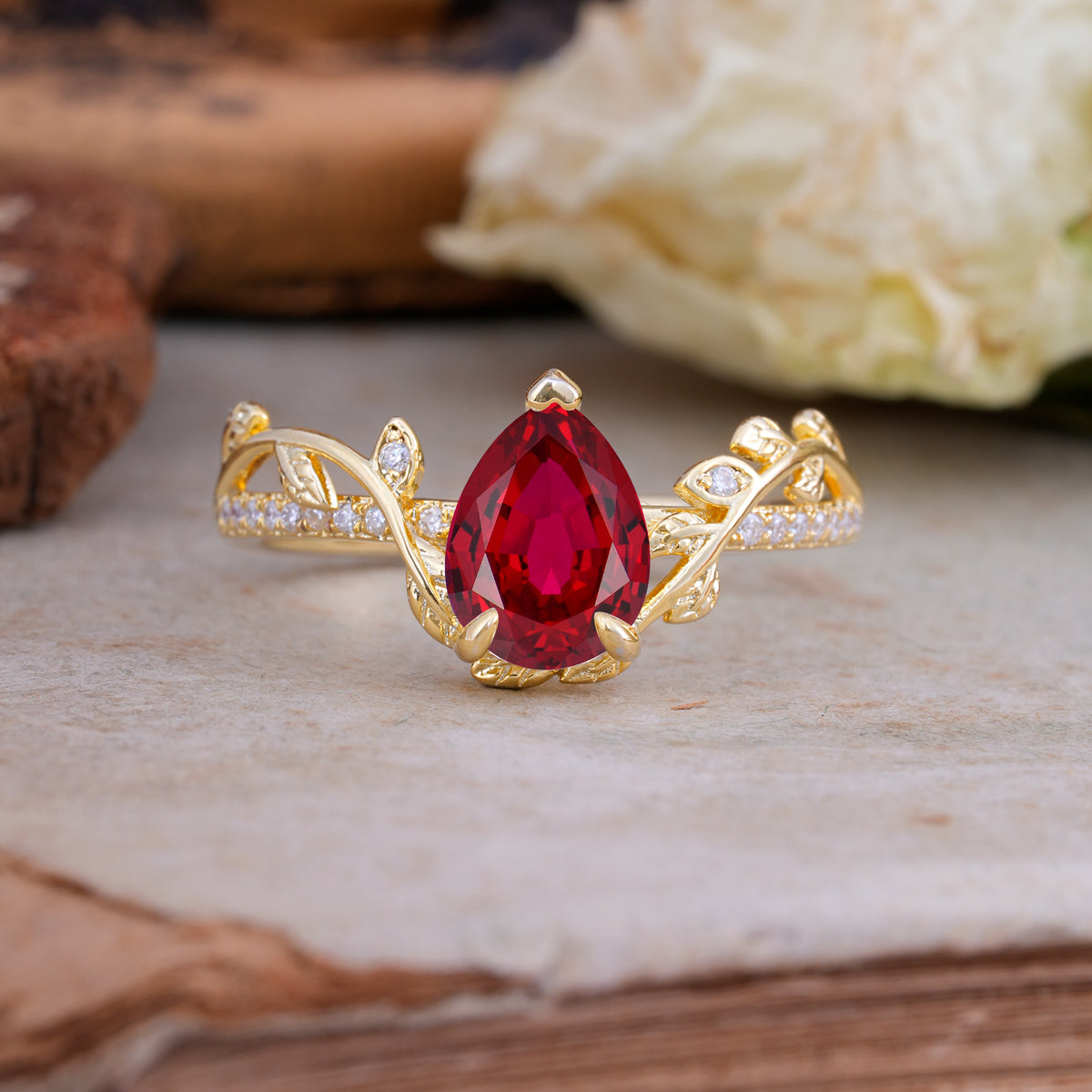 SR16988 Ruby Ring - Yellow-Gold