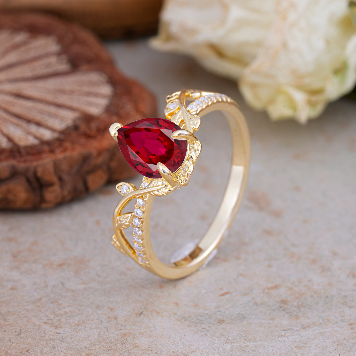 SR16988 Ruby Ring - White-Gold