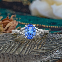 Heirloom 4-Prong Oval Cut Sapphire Engagement Ring