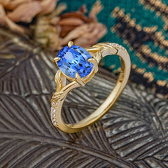 Heirloom 4-Prong Oval Cut Sapphire Engagement Ring