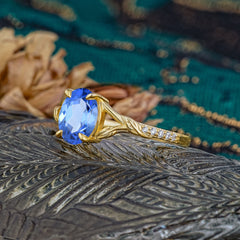 Heirloom 4-Prong Oval Cut Sapphire Engagement Ring