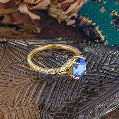 Heirloom 4-Prong Oval Cut Sapphire Engagement Ring