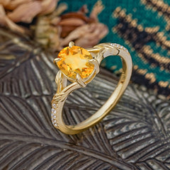 Heirloom 4-Prong Oval Cut Citrine Engagement Ring