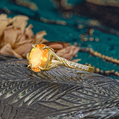 Heirloom 4-Prong Oval Cut Citrine Engagement Ring