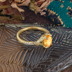 Heirloom 4-Prong Oval Cut Citrine Engagement Ring