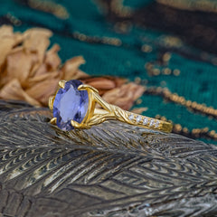 Heirloom 4-Prong Oval Cut Tanzanite Engagement Ring