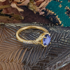 Heirloom 4-Prong Oval Cut Tanzanite Engagement Ring