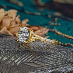 Heirloom 4-Prong Oval Cut Black Rutilated Quartz Engagement Ring