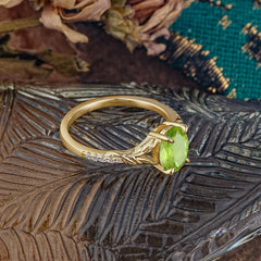 Heirloom 4-Prong Oval Cut Peridot Engagement Ring