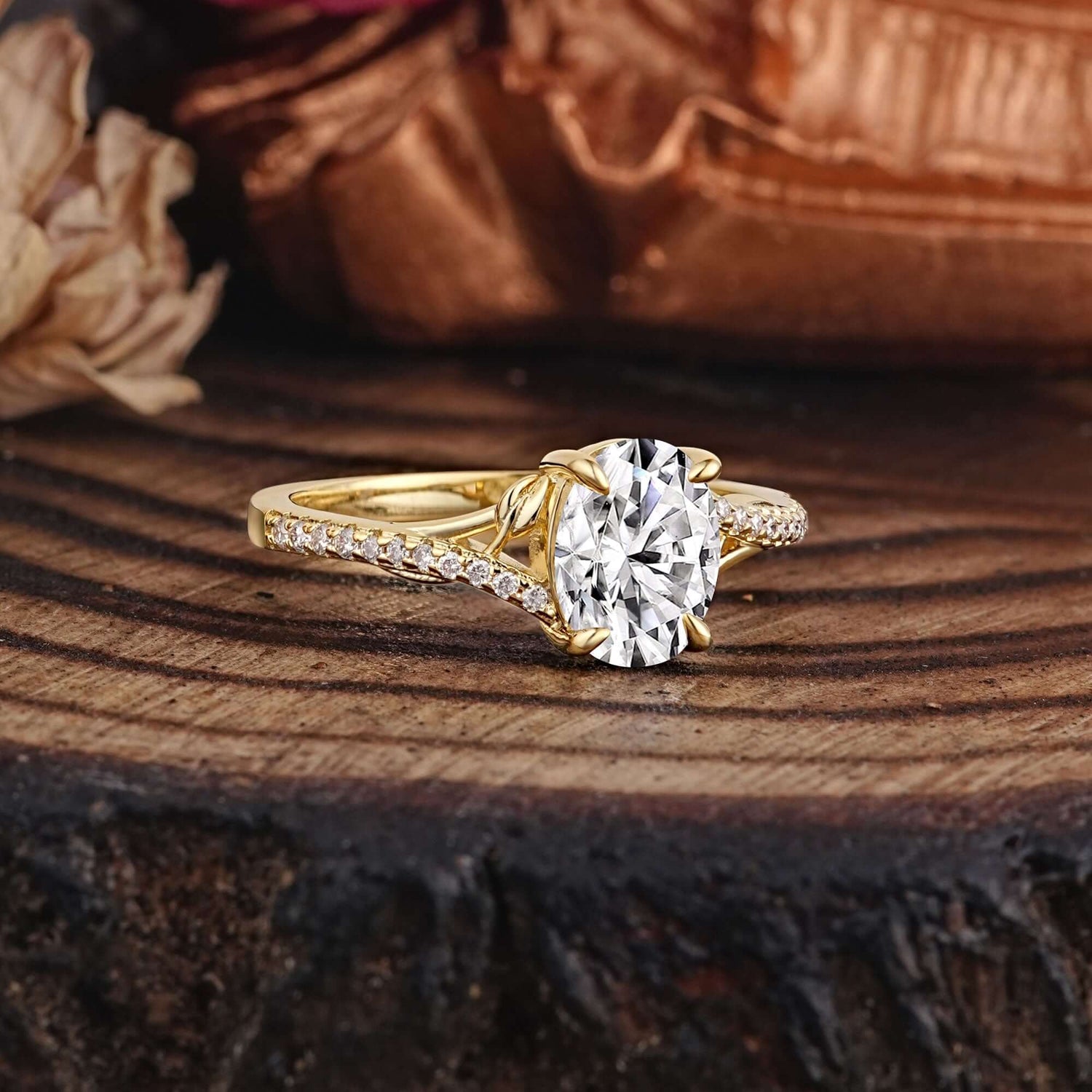 Luxury 4-Prong Oval Lab Diamond Engagement Ring