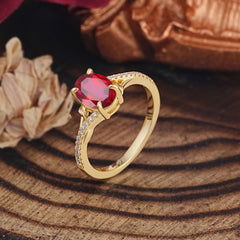 Luxury 4-Prong Oval Ruby Engagement Ring
