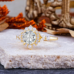 Luxury 4-Prong Round Cut Lab Diamond Engagement Ring