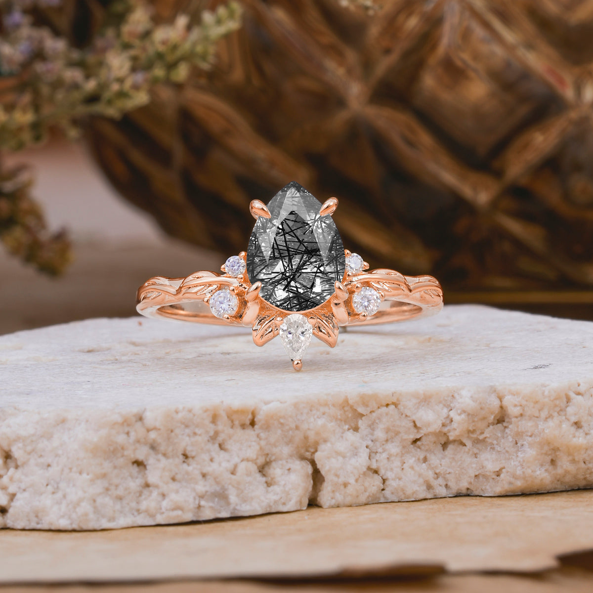 SR16996 Black Rutilated Quartz Ring - Additional view