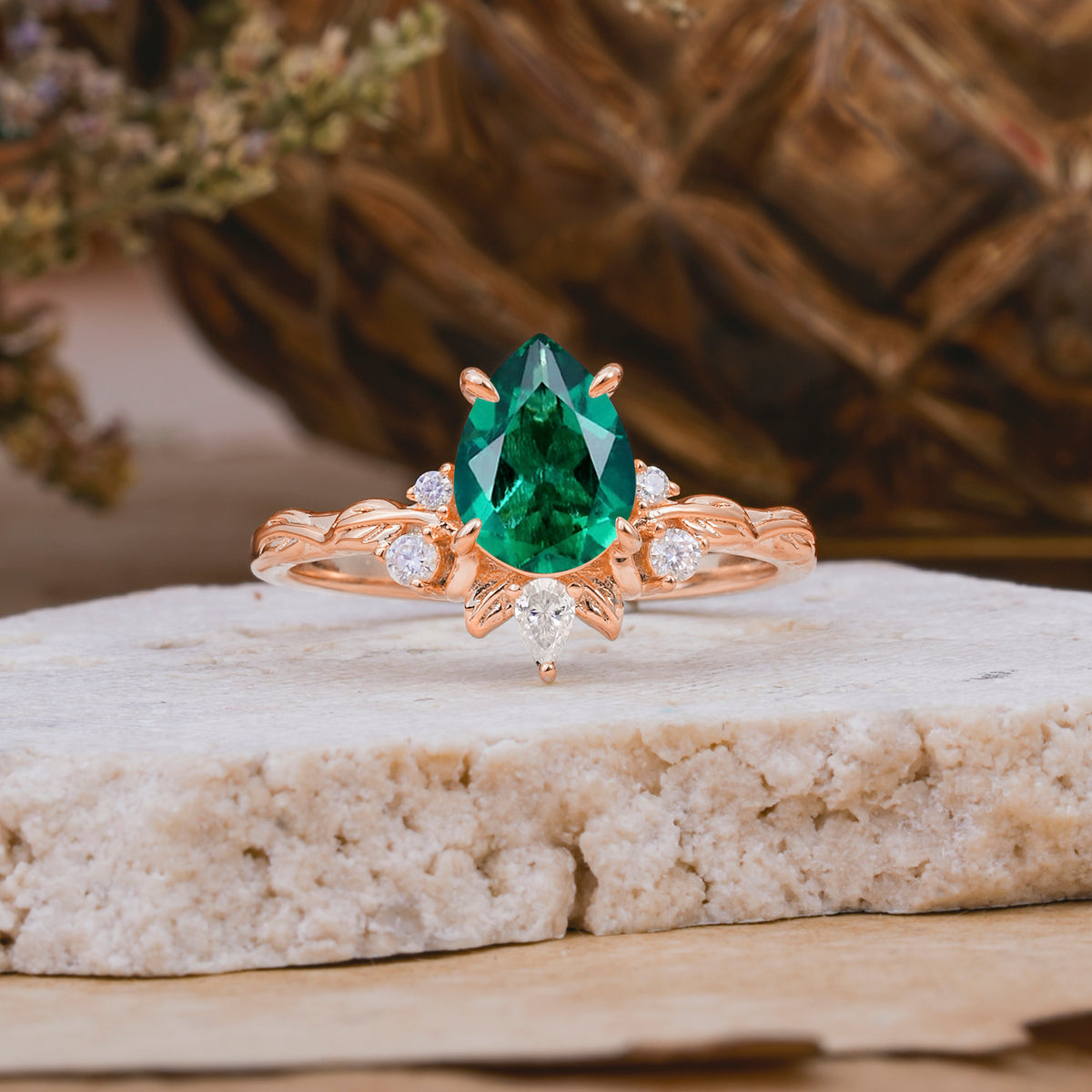 SR16996 Emerald Ring - Additional view