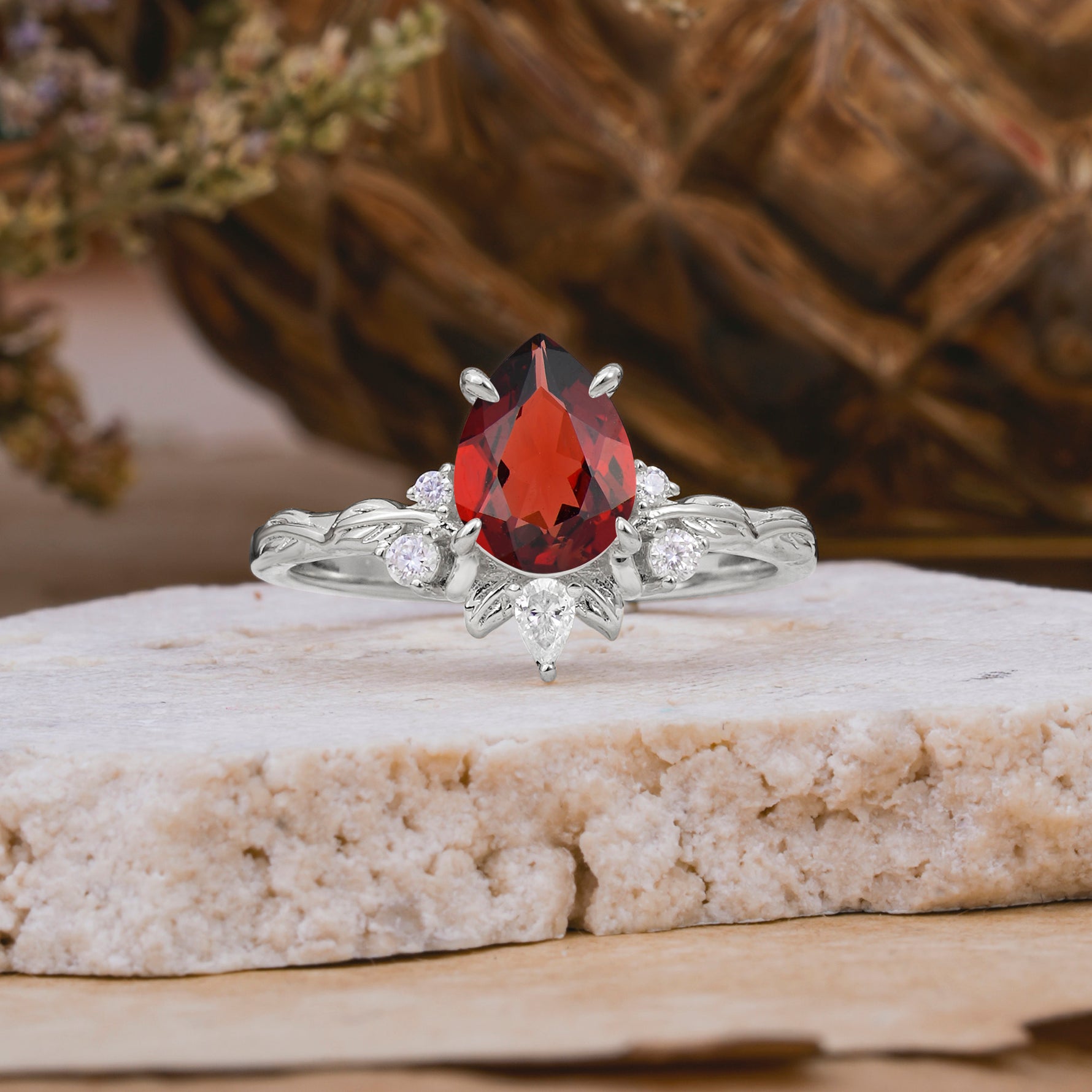 SR16996 Garnet Ring - Additional view