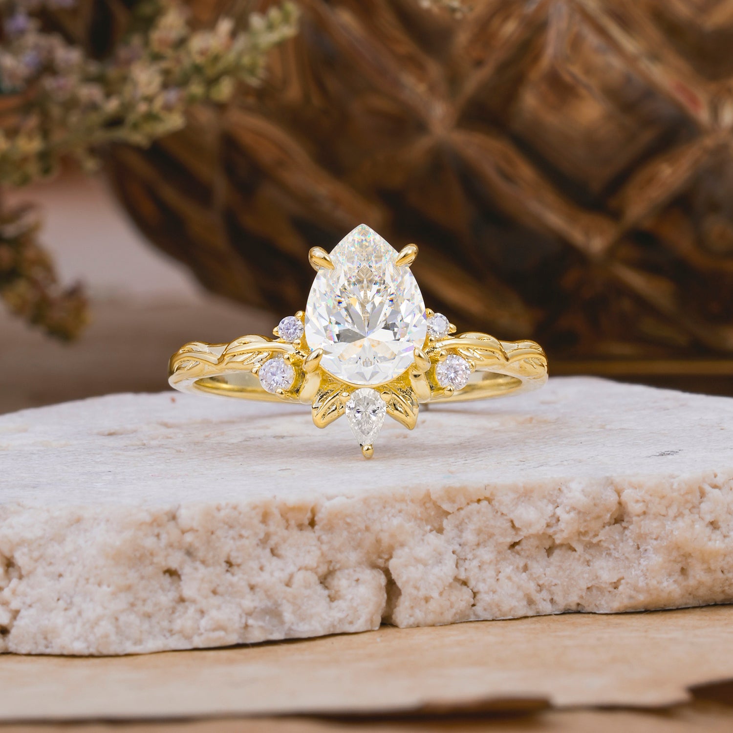 SR16996 Moissanite Ring - Yellow-Gold