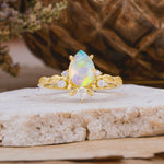 SR16996 Fire Opal Ring - Yellow-Gold