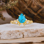 SR16996 Turquoise Ring - Yellow-Gold