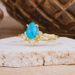 SR16996 Turquoise Ring - Rose-Gold