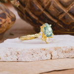 SR16996 Moss Agate Ring - White-Gold