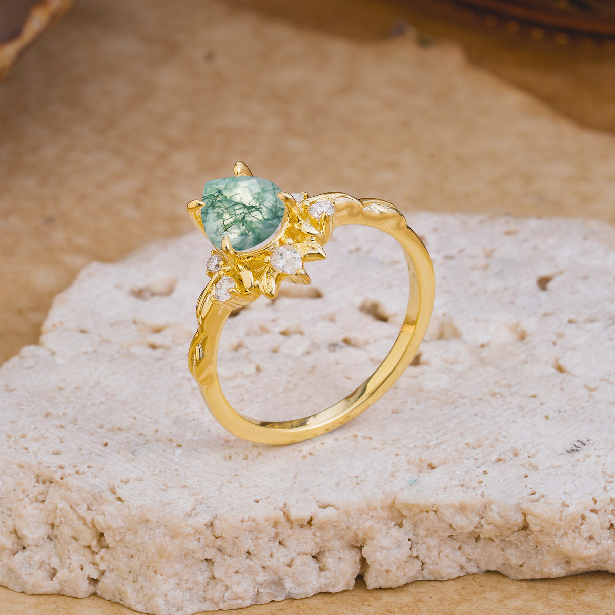 SR16996 Moss Agate Ring - Additional view