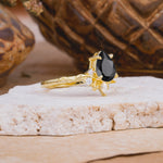 SR16996 Black Onyx Ring - White-Gold