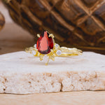 SR16996 Garnet Ring - Rose-Gold