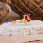 SR16996 Garnet Ring - White-Gold
