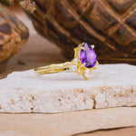 SR16996 Amethyst Ring - White-Gold