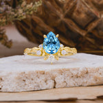 SR16996 Aquamarine Ring - Yellow-Gold