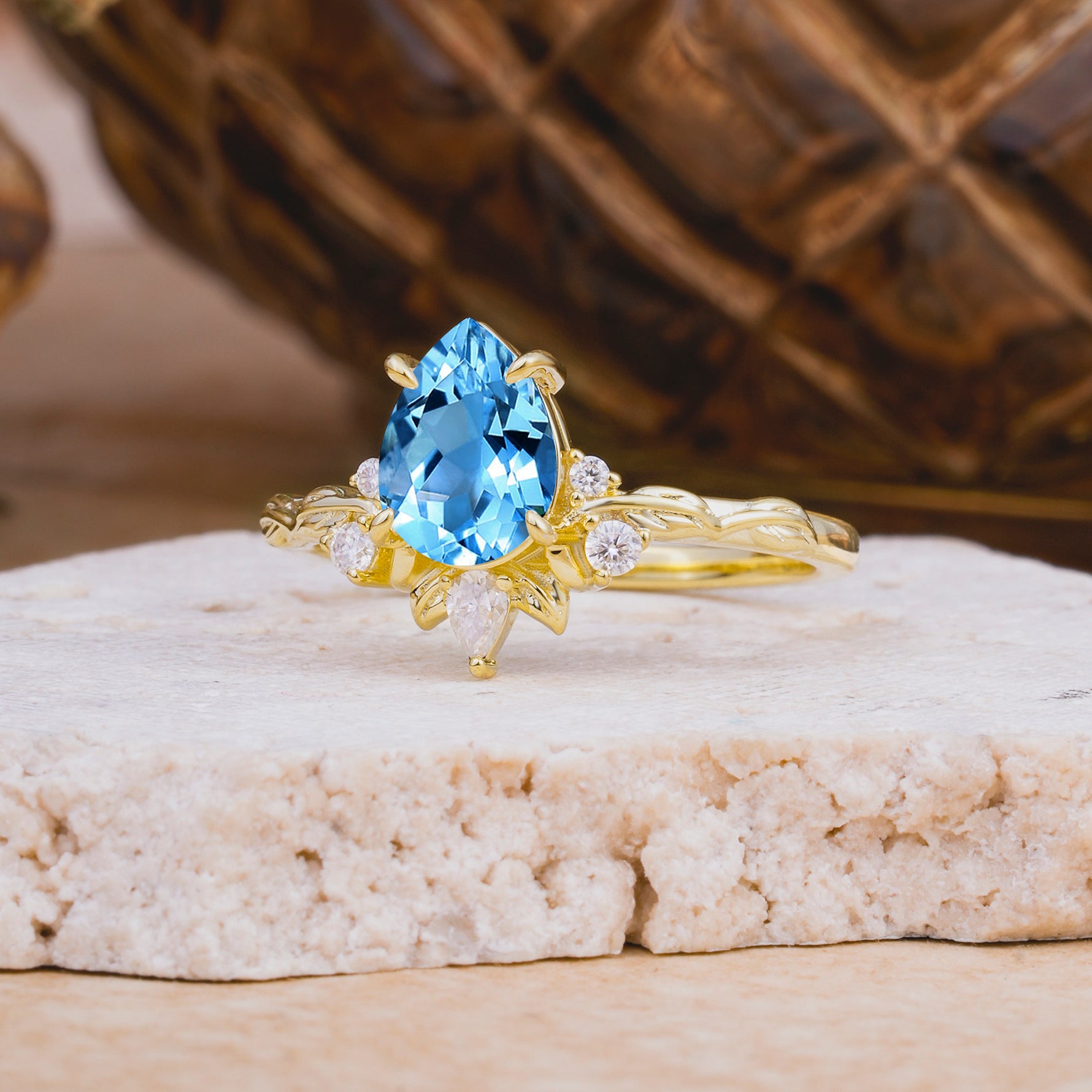 SR16996 Aquamarine Ring - Rose-Gold
