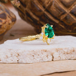 SR16996 Emerald Ring - White-Gold