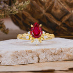 SR16996 Ruby Ring - Yellow-Gold