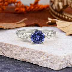 Heirloom-Grade 4 Prong Round Cut Tanzanite Ring